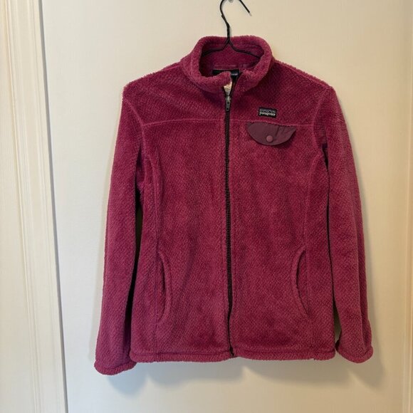 Patagonia Fleece Sweater Zip Jacket Girls' Size L Purple Pink Outdoor - Picture 3 of 11